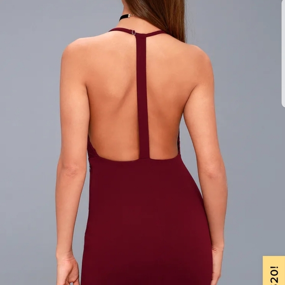 Lulu's Sultry Nights Burgundy Lace Bodycon Dress - Picture 2 of 8